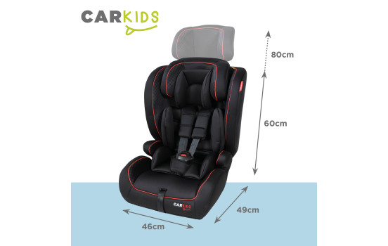 Carkids I-Size Barnstol Luca 76-150cm Svart/Röd, bild 7