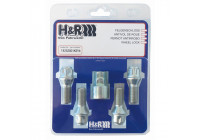 H&R Hjullåsuppsättning M12x1.50x28mm konisk - 4 låsbultar inkl. Adapter