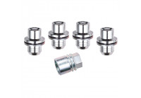 McGard låsmuttersats M14x1.50 - Platt - Längd 19.4mm (22mm huvud)
