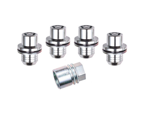 McGard låsmuttersats M14x1.50 - Platt - Längd 19.4mm (22mm huvud)