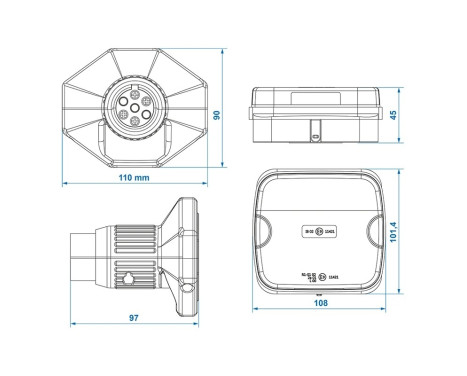 Trailerbelysningsset LED med magneter trådlös (Bluetooth) 7-stift, bild 7