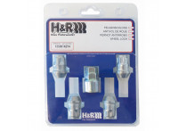 H&R Wielslotenset M12x1.50 vlak - 4 slotmoeren incl. adapter