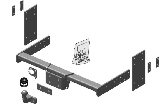 Kit Brink : Attelage fixe - boule à flasque + jeu de câbles 13p 511240, Image 2