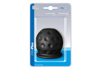 Cache-attelage noir en forme de balle de golf sous blister