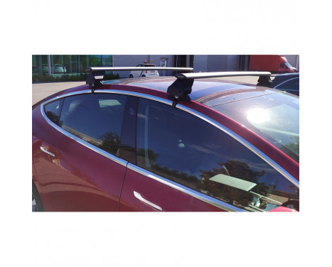 Jeu de barres de toit Twinny Load Aluminium adapté à Tesla Model 3