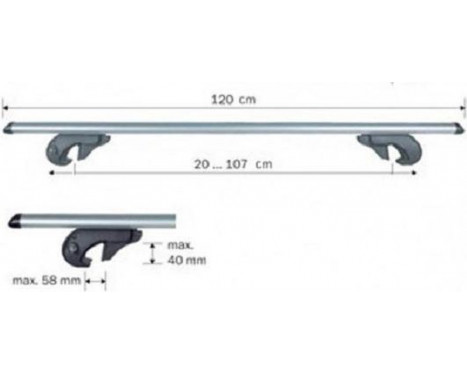 Barres de toit Menabo Brio aluminium 120cm, Image 4