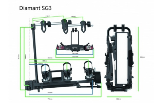 Porte-vélos Pro-User Diamant SG3 + Housse de rangement offerte - 3 vélos, Image 7