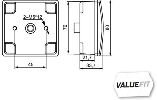 Feu antibrouillard arrière à LED 12V 80x80mm