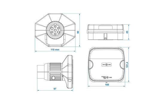 Kit d'éclairage de remorque LED avec aimants sans fil (Bluetooth) 7 broches, Image 7
