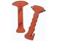 Marteau d'urgence avec couteau à bande - orange - avec support