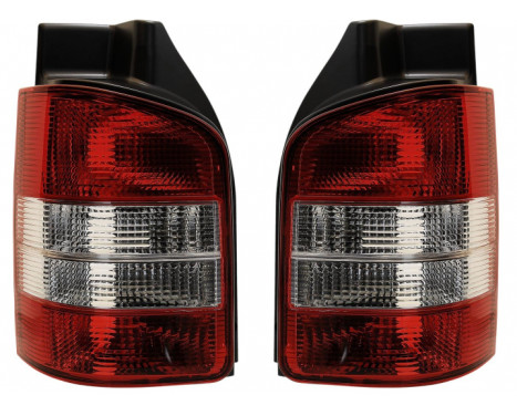 Ställ baklyktor lämpliga för Volkswagen Transporter T5 2003-2015 - Röd / vit DL VWR61 AutoStyle
