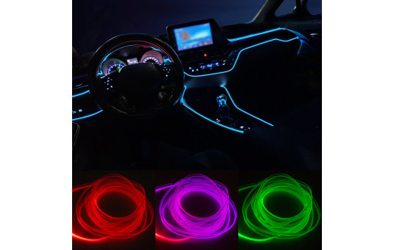 AutoStyle 2-delad flerfärgad LED-inredningsstämningsbelysning med appkontroll och 5-meters optisk Fi, bild 7