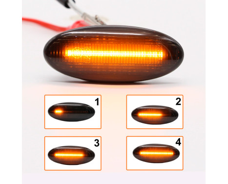Set med LED sidoblinkers lämplig för Nissan olika modeller - Smoke grå - inkl Dynamic Running Li, bild 9