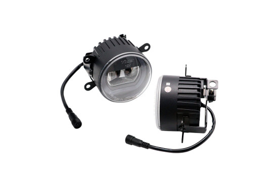 Set med semi-universella LED-dimljus + DRL 'U-formade' varselljus - Diameter 90 mm - ECE-R19/R87 E DL UNF08 AutoStyle, bild 3