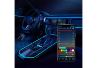 AutoStyle 2-delad flerfärgad LED-inredningsstämningsbelysning med appkontroll och 5-meters optisk Fi