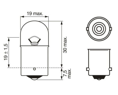 Bosch 12V 10W, R10W, BA15s, bild 2