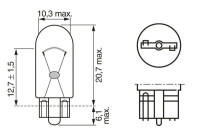 Bosch Glödlampa, backljus W2.1x9.5d