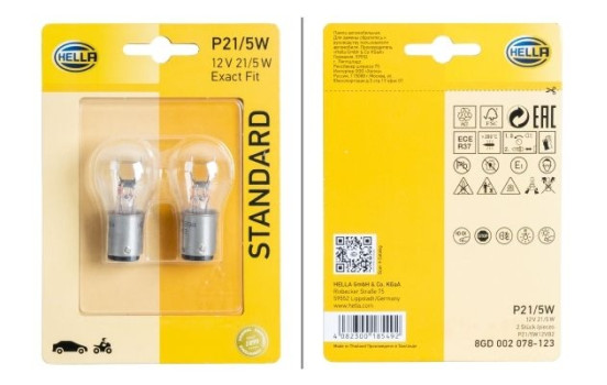 Hella Standard P21/5W, 12V (2 st)