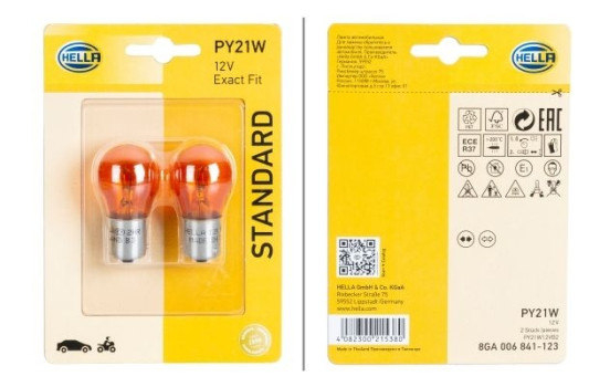 Hella Standard PY21W, 12V21W (2 stycken)