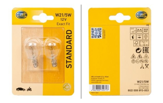 Hella Standard W21/5W, 12V5W (2 stycken)
