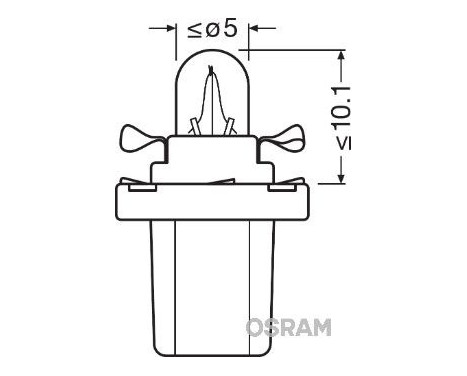 Osram B8.5d svart 12V 1,2W, bild 3