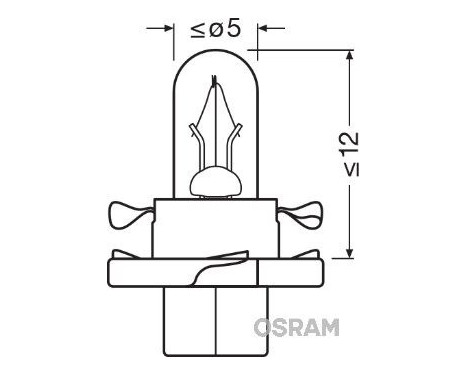 Osram BX8.4d orange 12V 1,1W, bild 3