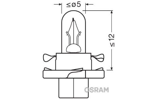 Osram BX8.4d orange 12V 1,1W, bild 3