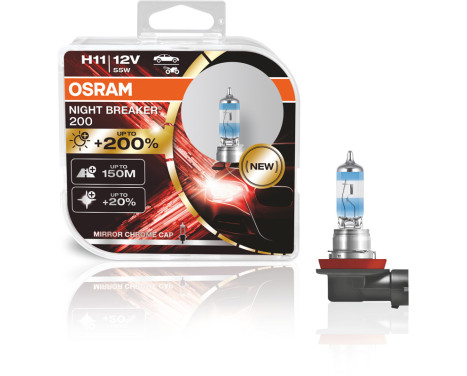 Osram Night Breaker 200 halogenlampor - H11 - 12V/60-55W - set med 2 delar