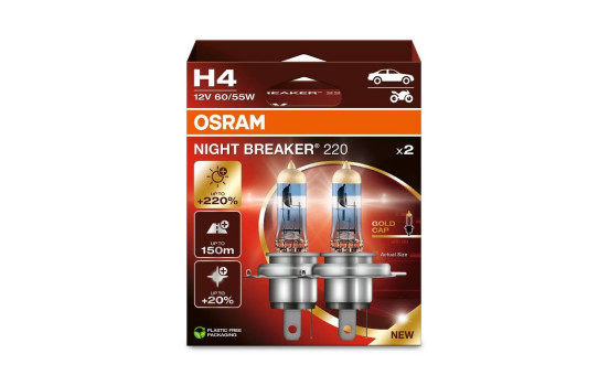 Osram Night Breaker H4, 12V60/55W (2 stycken)