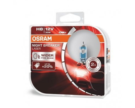 Osram Night Breaker Laser Halogenlampor - H8 - 12V/35W - set med 2 delar, bild 6