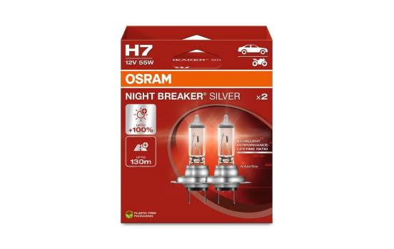 Osram Night Breaker Silver 12V H7 - set med 2 delar