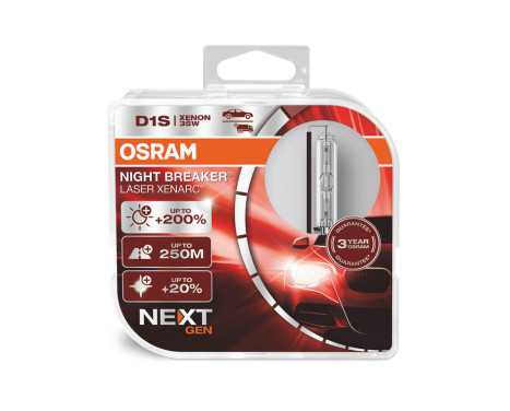 Osram Xenarc Night Breaker Laser Xenon lampor D1S - 12V/35W - set med 2 delar (4500k)