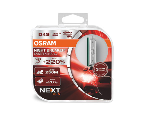 Osram Xenarc Night Breaker Laser Xenon lampor D4S - 12V/35W - set med 2 delar (4400k)