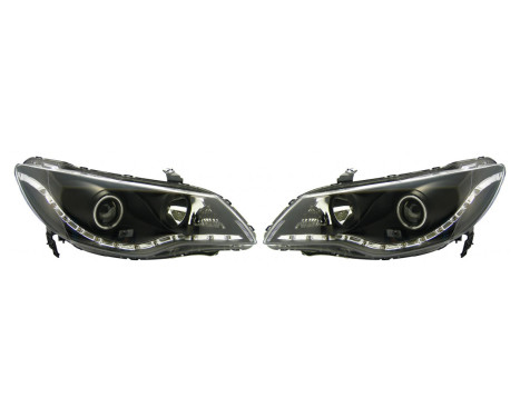 Set strålkastare DRL-Look lämplig för Honda Civic Sedan (Hybrid) 2005-2008 - Svart