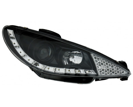 Set strålkastare DRL-Look lämplig för Peugeot 206 2002- inkl. GTi 1999- - Svart, bild 2