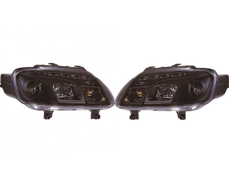 Set strålkastare DRL-Look lämplig för Volkswagen Touran 2003-2006 & Caddy 2004-2010 - Svart