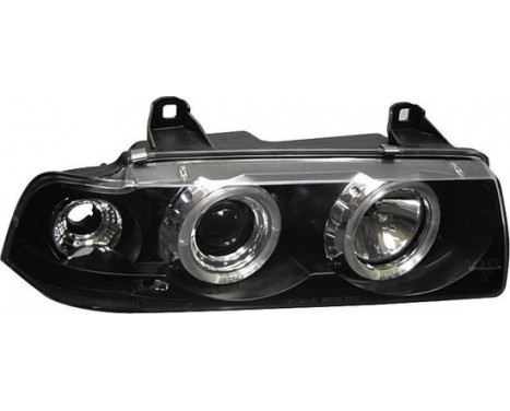 Set strålkastare lämplig för BMW 3-serie E36 Sedan/Touring - Svart - inkl. Blinkers & Angel-Eyes, bild 2