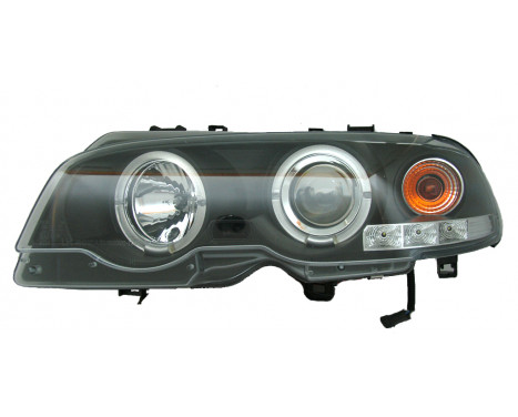 Set strålkastare lämplig för BMW 3-serie E46 Coupe/Cabrio 1999-2002 - Svart - inkl Angel-Eyes, bild 2