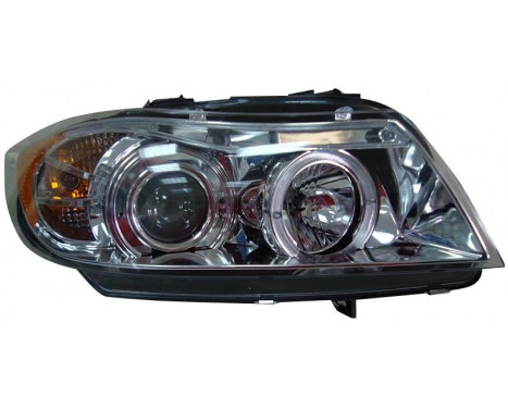 Set strålkastare lämplig för BMW 3-serie E90/E91 Sedan/Touring 2005-2008 - Krom - inkl Angel-Eyes, bild 2