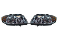 Set strålkastare lämplig för BMW 3-serie E90/E91 Sedan/Touring 2005-2008 - Krom - inkl Angel-Eyes