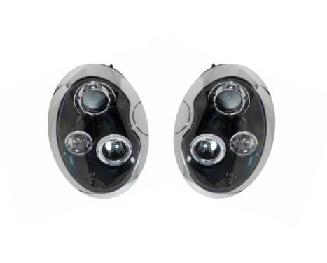 Set strålkastare lämplig för BMW New Mini R50-R53 2001-2006 - Svart - inkl Angel-Eyes
