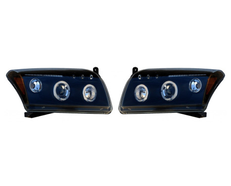 Set strålkastare lämplig för Dodge Caliber 2006- - Svart - inkl Angel-Eyes