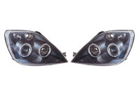Set strålkastare lämplig för Ford Fiesta V 2002-2008 - Svart - inkl Angel-Eyes