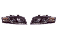 Set strålkastare lämplig för inkl. DRL Audi A4 8E/B6 2001-2004 - Svart