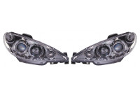 Set strålkastare lämplig för Peugeot 206 2002- inkl GTi 1999- - Krom - inkl Angel-Eyes