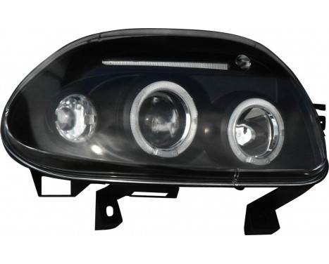 Set strålkastare lämplig för Renault Clio II 1998-2001 - Svart - inkl Angel-Eyes, bild 2