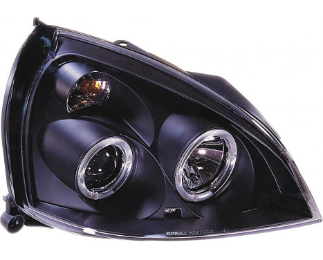 Set strålkastare lämplig för Renault Clio II Facelift 2001-2005 - Svart - inkl Angel-Eyes, bild 2
