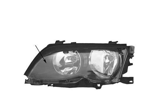 Strålkastare vänster Från 02+ H7+H7 CHROME 0649961 Van Wezel