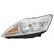 Strålkastare vänster med blinker H1+H7 Aluminium +Elinks Mot. 1866961 Van Wezel
