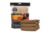 Chemical Guys Workhorse mikrofiberhandduk av professionell kvalitet - brun 16x16'' (3-pack)